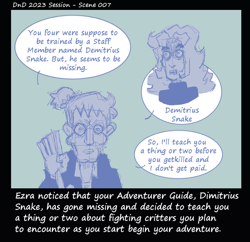 GenjiWorks's tweet photo. Dimitrius Snake. Finally the party gets there first encounter and next scene will be the fighting ones!
This is #worldofdreamco
#DrawingEverydayChallenge #dndsession #dnd #webcomic https://t.co/NvhWEgFoMr