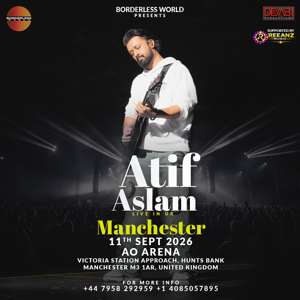 AOArena's tweet photo. Don't miss out on tickets! Atif Aslam returns to the UK for a spectacular Live Concert at AO Arena!

Buy tickets now: https://t.co/WLp035XdEc https://t.co/r0fqotRcOv