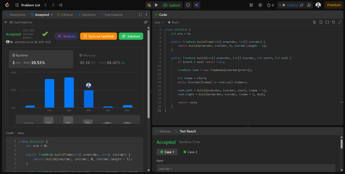 Darshan2042's tweet photo. 📅 Day 38/45 of #SDESheetChallenge @takeUforward_
@striver_79
🎯 Topic - Binary Tree Part - III
🔹Maximum path sum
🔹Construct a BT from Preorder and Inorder
🔹Construct a BT from Postorder and Inorder
#DSA #Java #LeetCode #BinaryTree #SoftwareEngineer #InterviewPreparation https://t.co/aAL19dDsoc
