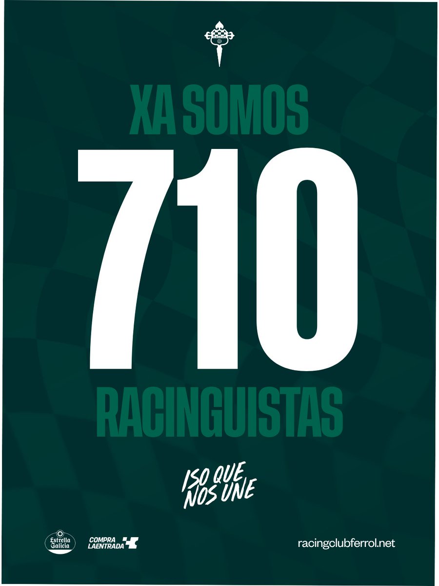 racingferrolsad's tweet photo. 🚀 Arrincamos a terceira xornada da campaña de abonados con máis de 700 carnés renovados.

Moitas grazas pola vosa confianza! O racinguismo sempre responde. 💚

🏟️ Agardámosvos nas oficinas da Malata:
📅 De luns a xoves: de 10.30 a 16.30 horas
📅 Venres: de 10.30 a 13.30 horas

🔗 Tamén podedes renovar o voso carné de forma ininterrompida a través da nosa plataforma en liña:
https://t.co/oaXrwI1CuY

#IsoQueNosUne #SoñarEnGrande