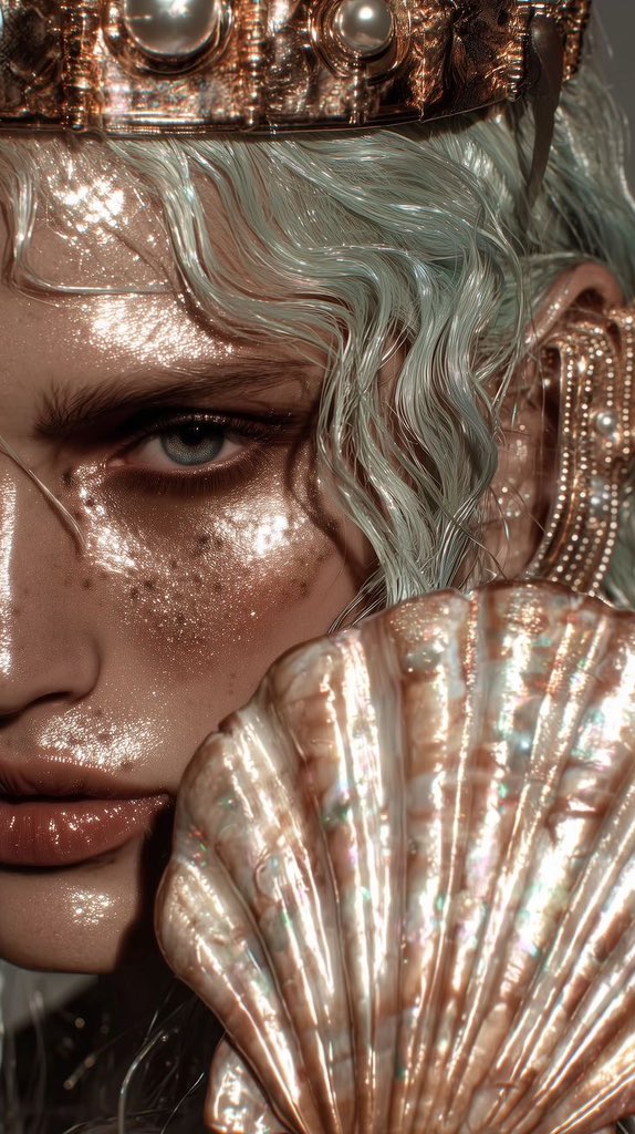 _littlethicket's tweet photo. a pearl and shell halo https://t.co/5DfBwCysxb