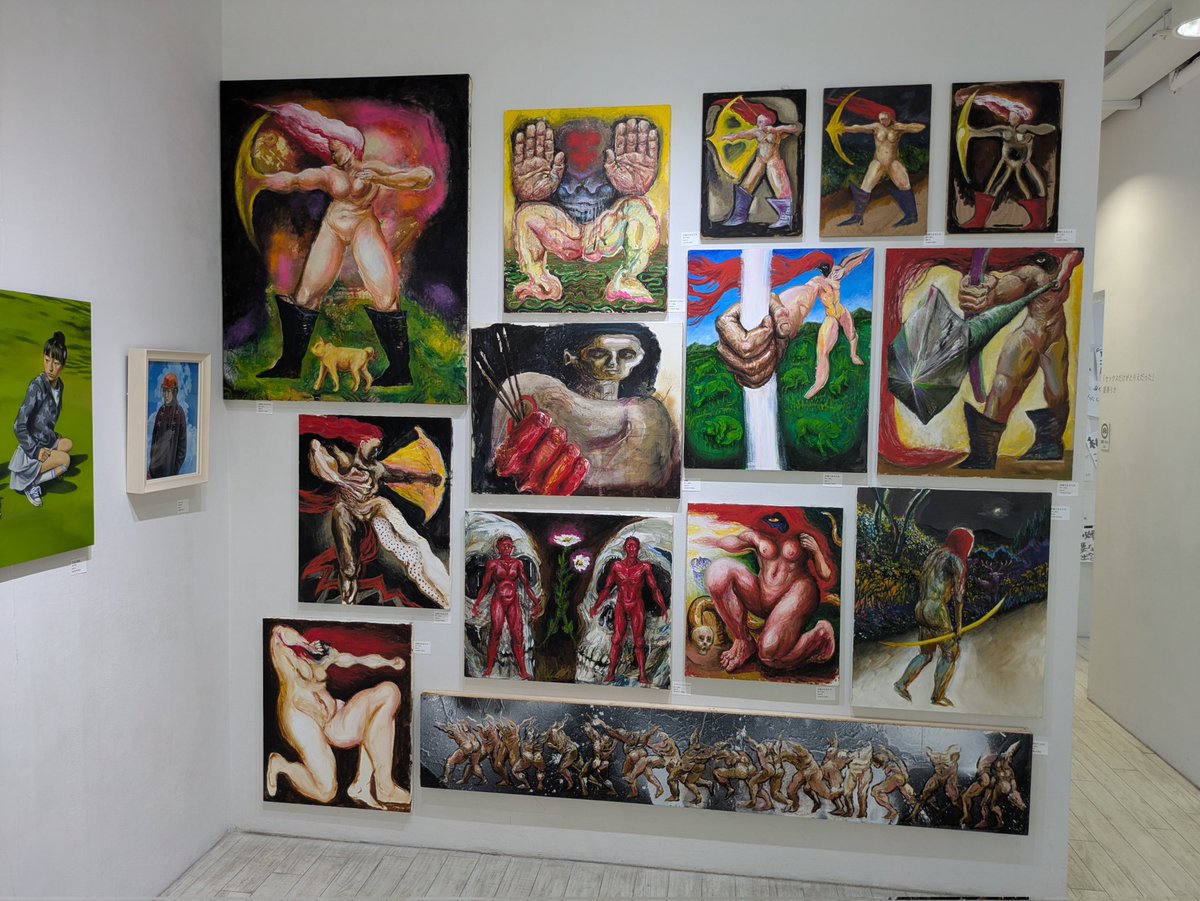 Aida2Kazuhiro's tweet photo. 新宿眼科画廊 さんで
牛尾篤 さん、新宅和音 さん、野々上聡人 さん の三人展
「泥と絵の具」
を拝見しました。

2026年7月3日(金)～7月15日(水)
12:00～20:00（水曜日～17:00） ※木曜日休廊

#牛尾篤 
#新宅和音 
#野々上聡人 
#新宿眼科画廊
 https://t.co/AtB6gq189G https://t.co/I7430aqRif