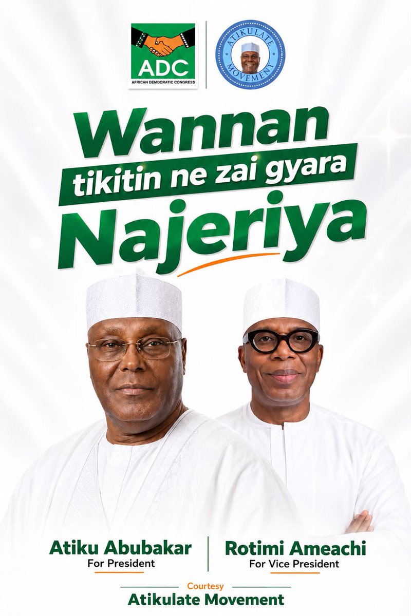 FaiyitSylvester's tweet photo. PVC naku na da mahimmanci. Ku ɗauke shi mu gyara ƙasa ta hanyar zaɓi daidai.
#AtikulateMovement #Atiku2027 https://t.co/FoUQbbx2bL