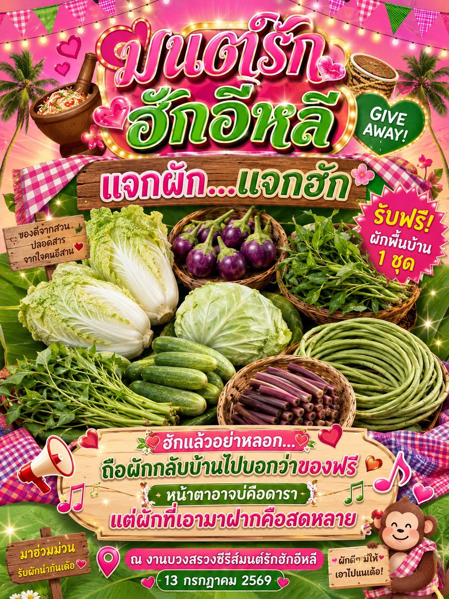 majangjhaeo's tweet photo. หลังจากที่เราสำรวจตลาดมาแล้ว อาหารการกินครบครัน ชนิดที่ว่าเราสามารถตั้งตัวกันได้เลย นี่งานบรวงสรวงหรือตลาดสดแห่งใหม่ 5555555  ทางนี้ไม่รู้จะแจกอะไร ขอเป็นผักสดเข้าชุด เล็กๆน้อยๆนะคะ เป็นเครื่องเคียงกินคู่กับส้มตำ หมูปิ้ง ต่างๆได้เลยจ้าา

      แก๊งผัดสดของเรามีทั้งหมด 8 ชนิด (ชื่อผักเพื่อความบรรเทิง)
ผักบุ้ง กุ้งนาง / กะหล่ำเดือน / ผักกาดพอกผิวมานิต้า /สายบัว สายใจ / ผักแพว ผักโพย / แตงกวา แตงเมตร / มะเขือม่วง ที่ไม่ใช่มันม่วง /ถั่วฝักยาว 18 เมตร

*** ทุกคนอย่าลืมมารับกันน้าาา ***

รวมผู้สนับสนุน @dbdmboo @ZeeTheLight92 @A_o_M_wichu @newclearKUN_ 

#มนต์รักฮักอีหลี 
#HUGELheeTheMusical 
#NuNew #ZeePruk #ZeeNunew
