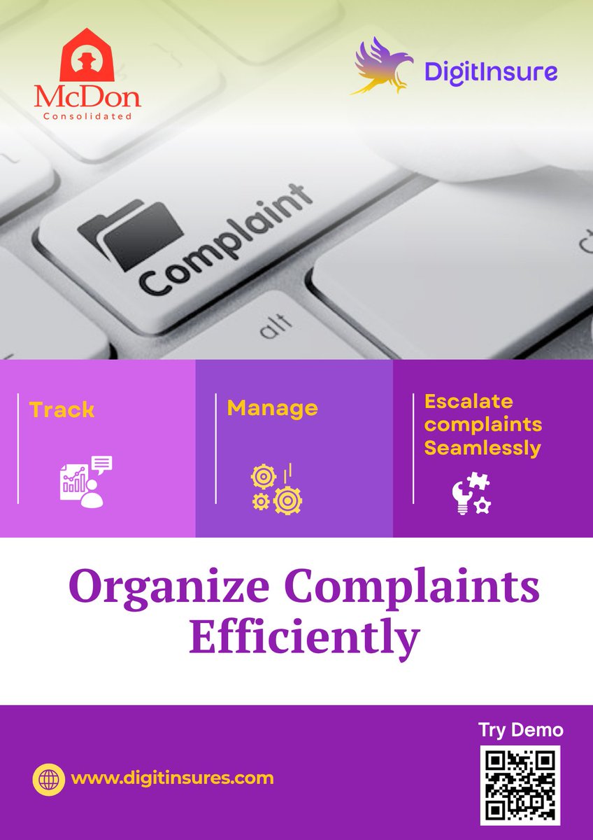 themcdonn's tweet photo. From endless calls to instant resolutions,  DigitInsure makes complaint handling effortless.

Demo Link: https://t.co/hO2abbrWMB

#Mcdon #digitinsure #RevenueGrowth #CustomerRetention #InsurTech #DigitalTransformation #SmartSolutions #FutureOfInsurance #brokers #ntu https://t.co/i7SG736maj