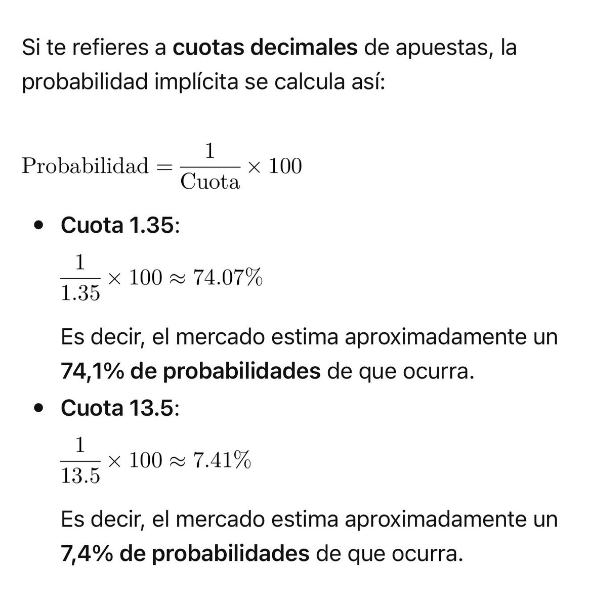 Analistas_Tenis's tweet photo. Normalmente una cuota 13.5 tiene un 7.41% de opciones de salir. De cada 100 veces sale 7.41 

En esta cuota 13.5 al tratarse de un SUPERBOOST x10 de una cuota 1.35, tiene un 74% de opciones de salir 

Repito, de cada 100 veces sale 74

Habrá gente que no aproveche esto, es entendible. Hay gente tonta