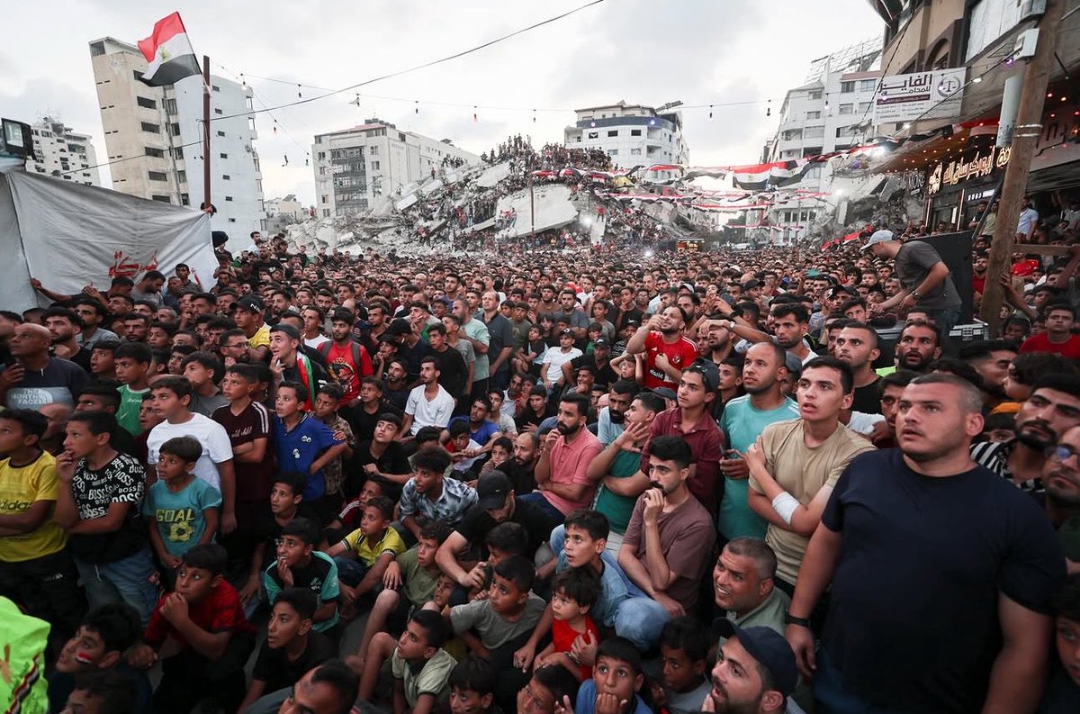 deertodear's tweet photo. palestinians in gaza watching the egypt argentina game https://t.co/7YgUour2UA