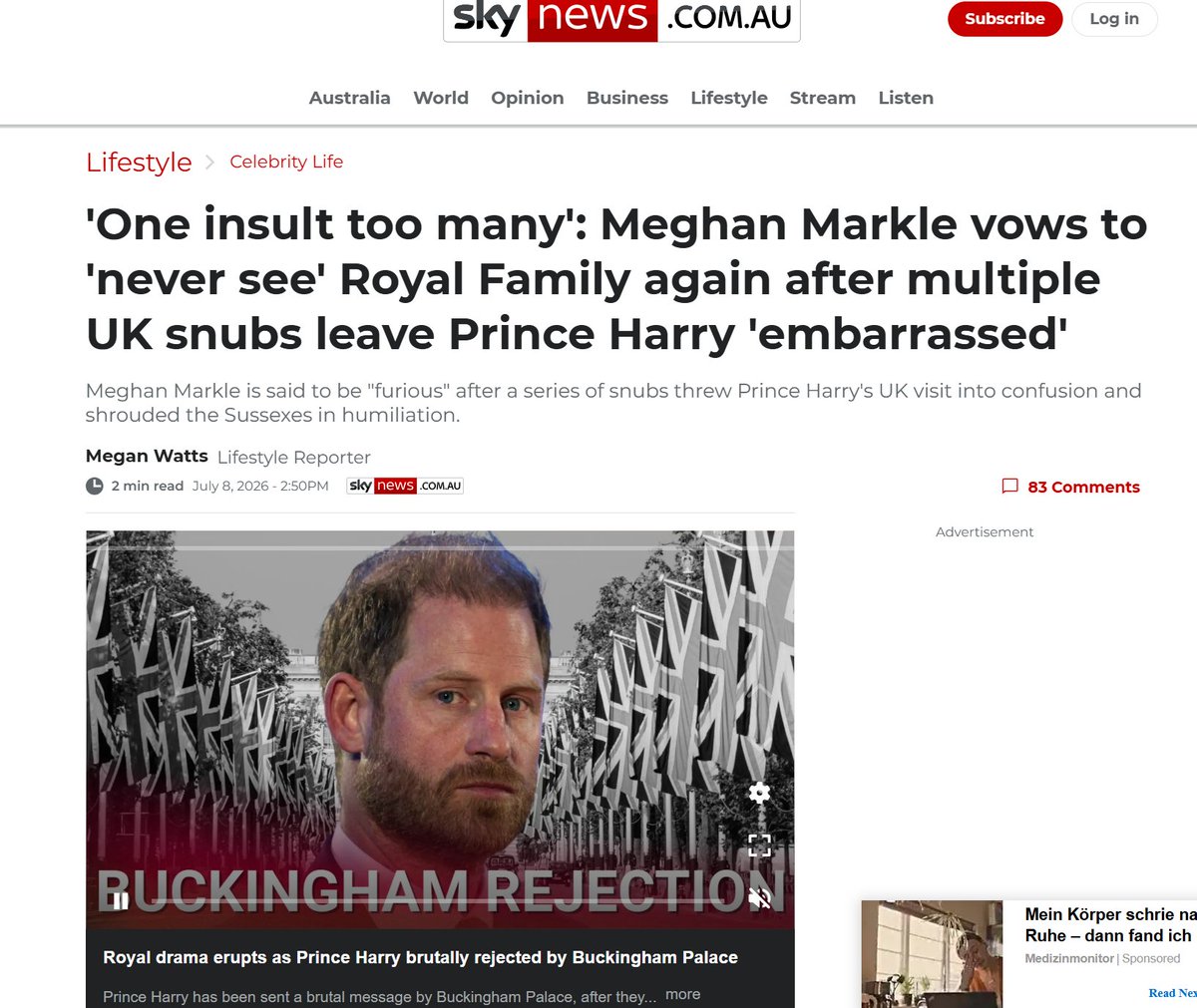 TheFakeDouchass's tweet photo. Meghan Markle--who spent roughly 20 minutes as a working royal before deciding she couldn’t handle the role--has now vowed never to see the Royal Family again. 🙄

I’m sure they’re absolutely devastated. 😂😂😂 https://t.co/uSUSzRG2pd