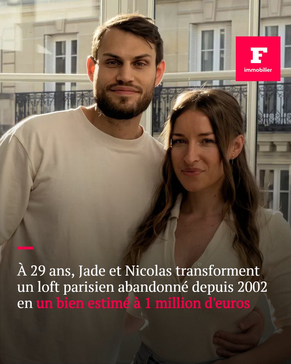 Le_Figaro_Immo's tweet photo. À 29 ans, Jade et Nicolas ont transformé un loft parisien de 75 m², laissé à l’abandon depuis 2002, en un bien aujourd’hui estimé autour d’un million d’euros après un an de travaux et 250.000 euros investis.
➡️ https://t.co/iEzoqWbzAb https://t.co/wQwHBpnZn7