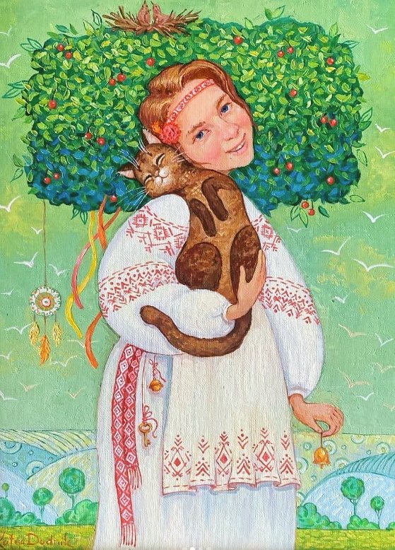 KorhevKorhev1's tweet photo. 🎨 Українська художниця
  Катерина Дудник у своїх
  картинах поєднує дитячу
  мрійливість і справжню віру
  в добро з глибинними
  українськими традиціями.😻 https://t.co/uDEm6PJ2LW