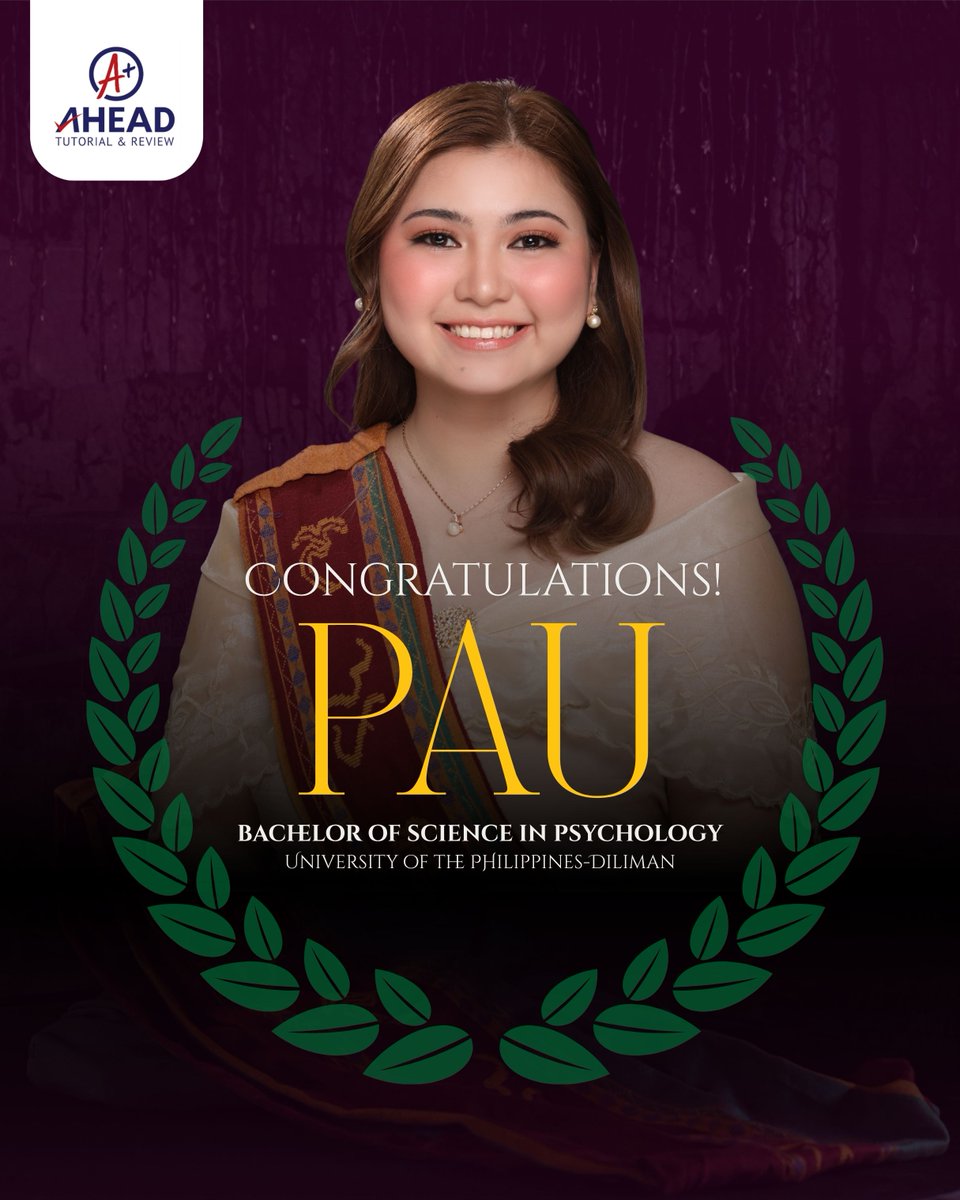 ahead_review's tweet photo. A stellar milestone, Pau! 🎓🌻
Congratulations, Pau! Thank you for growing with AHEAD and for inspiring fellow working students to keep reaching for their dreams. Padayon, Iskolar ng Bayan! ❤️
#AHEAD #AHEADTutorial #ThinkAHEAD https://t.co/zzKurSKfXt