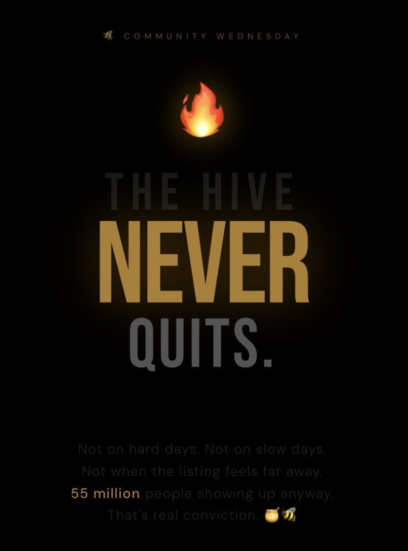 BeeNetworkInfo's tweet photo. Not on hard days. Not on slow days. 🐝🔥

Not also when the listing feels far.

55 million+ Beelievers showing up anyway, that’s not patience, that’s conviction. 💛

RT if you needed this today. https://t.co/DFCZc4Uiw0