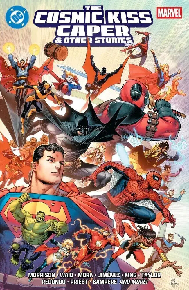 GambitSpotting's tweet photo. Spotted: A tiny #Gambit appears on upcoming book by Grant Morrison &amp; Mark Waid, illustrated by Dan Mora &amp; Jorge Jimenez. Available in paperback &amp; hardcover for 19.99/29.99 USD Respectively. Thank you purplevit13 for the spot! More info &amp; product links on https://t.co/gQ4RIo481l https://t.co/gR5pCTTiOX