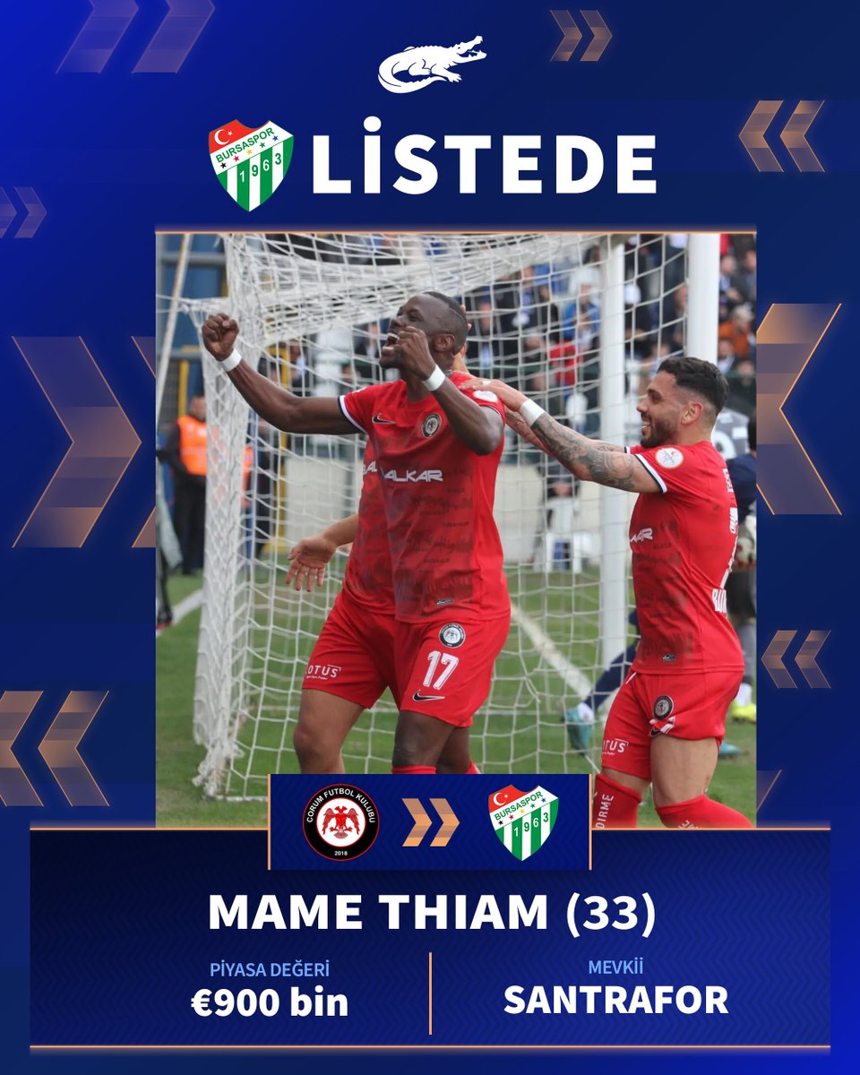timsahaber16's tweet photo. 🚨 Bursaspor, Mame Thiam ile temasta.

— Bursaspor, oyuncunun bonservisi olmamasını avantaj olarak görüyor.

🗞️ Tarık Çapçı https://t.co/KEESXJrq3g