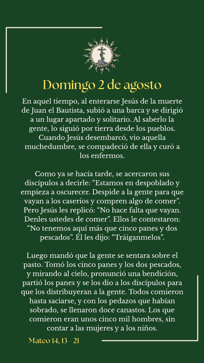 hdaddelsol's tweet photo. 🟢 Evangelio del día

#HermandadDelSol #EvangelioDeHoy https://t.co/t8VMxTIN5f