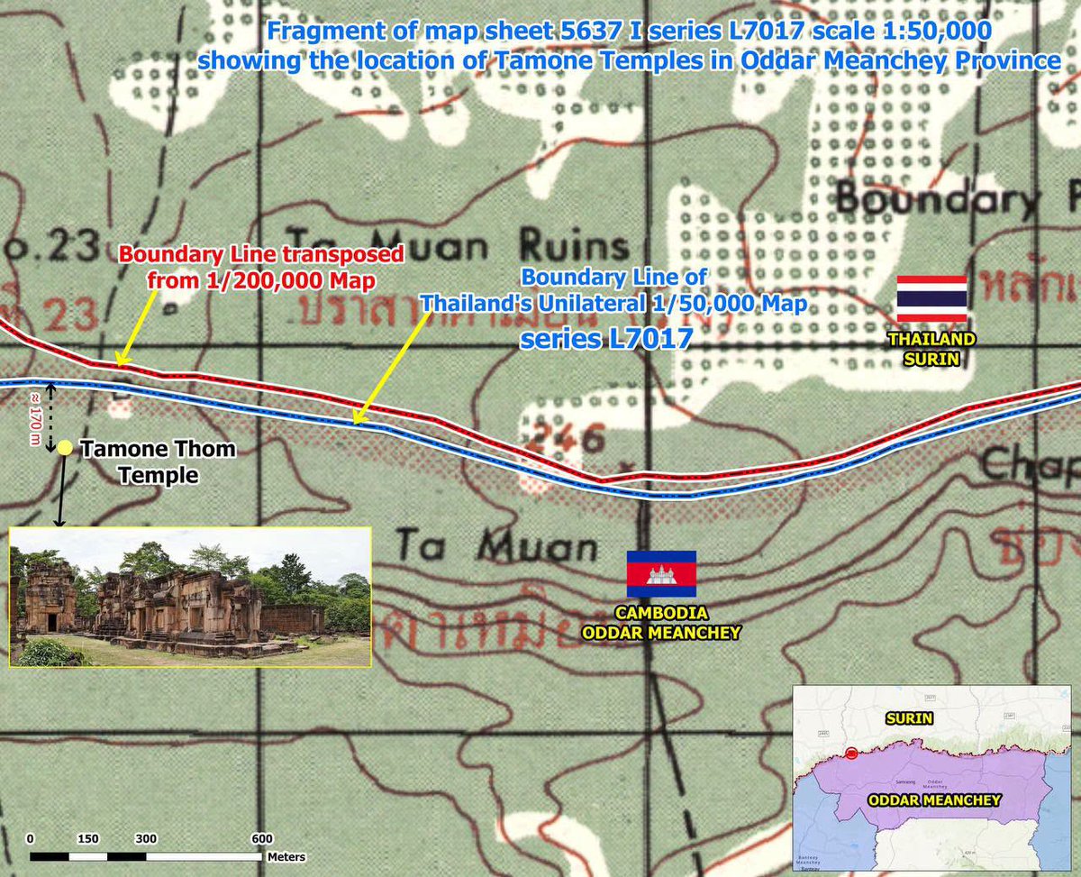 OBvlogs's tweet photo. 🔥 MAPS DON’T LIE! Ta Moan Thom Temple is 100% in CAMBODIA 🇰🇭

Ta Moan Thom Temple lies within Cambodian territory based on:

•  The official 1:200,000 scale map

•  The 1908 and 1919 Indochina–Siam Commission 
Boundary-Marking Minutes (PV)

•  Even Thailand’s own unilaterally drawn L7017 map at 1:50,000 scale

This is according to a senior official at the State Secretariat of Border Affairs.

Our ancient Khmer heritage stands strong! No matter how some try to rewrite history, the maps and facts are clear — Ta Moan Thom belongs to Cambodia.

Wake up and stand for the truth! Tag your friends who love Khmer history 👇 Drop a 🔥 if you’re proud of our ancestors’ legacy!

#KhmerPride #Cambodia #TaMoanThom #OurHeritage #KhmerEmpire #BorderTruth