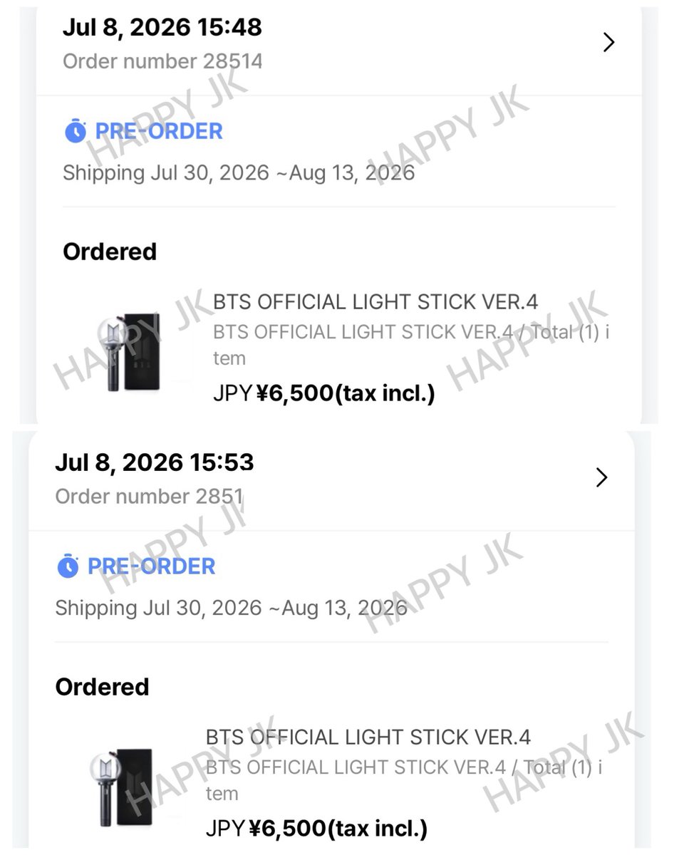 Hpy_JK97's tweet photo. #Hpy_JKอัพเดต

หลักฐานการกด แท่งไฟ BTS Official Light Stick Ver.4 (พรีจากญี่ปุ่น🇯🇵) เพิ่มเติม https://t.co/dV2Hj8jfjO