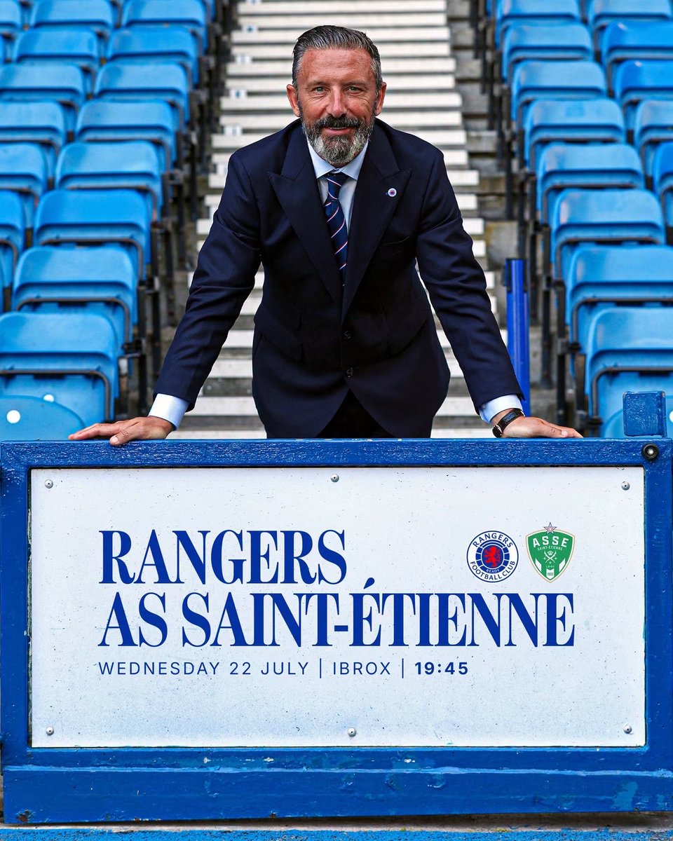 RoversReturnRSC's tweet photo. We will host AS Saint-Étienne at Ibrox in a pre-season friendly on Wednesday, 22 July, with kick-off at 7:45 pm.

🎟️ Full fixture and ticket information is available on our website 👉 https://t.co/4mtSHfEYrG https://t.co/eHK6mwsB0L
