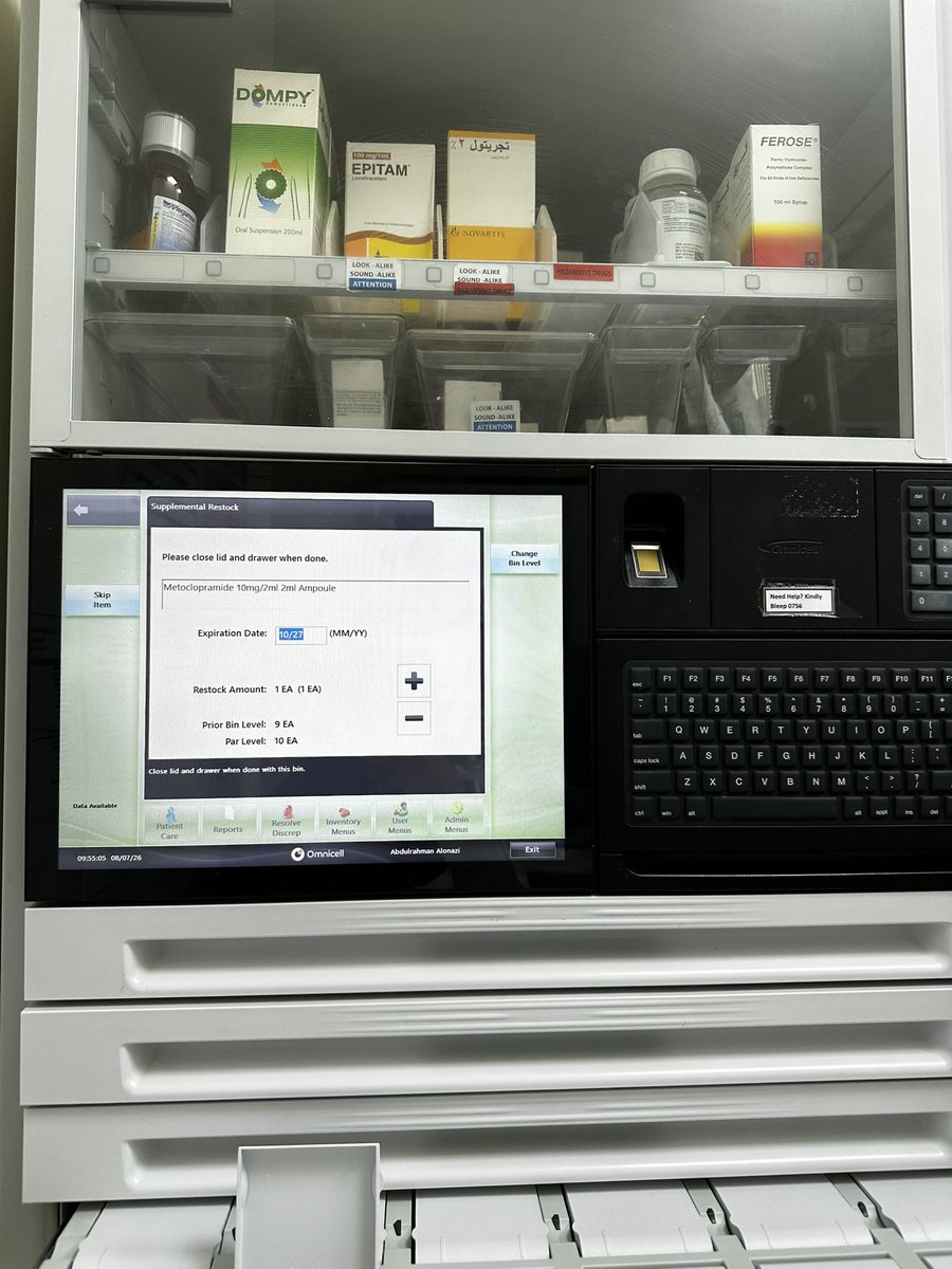 0fzii's tweet photo. Today was my Omnicell machines rotation🩵 https://t.co/j7nPLQejkl