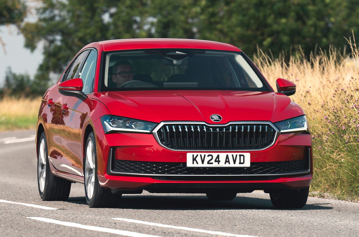 whatcar's tweet photo. Want luxury car space on a family car budget? A used Skoda Superb hatchback offers limo-like leg room and a huge boot. 🧳

Here is what to look for when buying one second-hand: https://t.co/fGDDtwgi7b https://t.co/0BWI1PdNM4