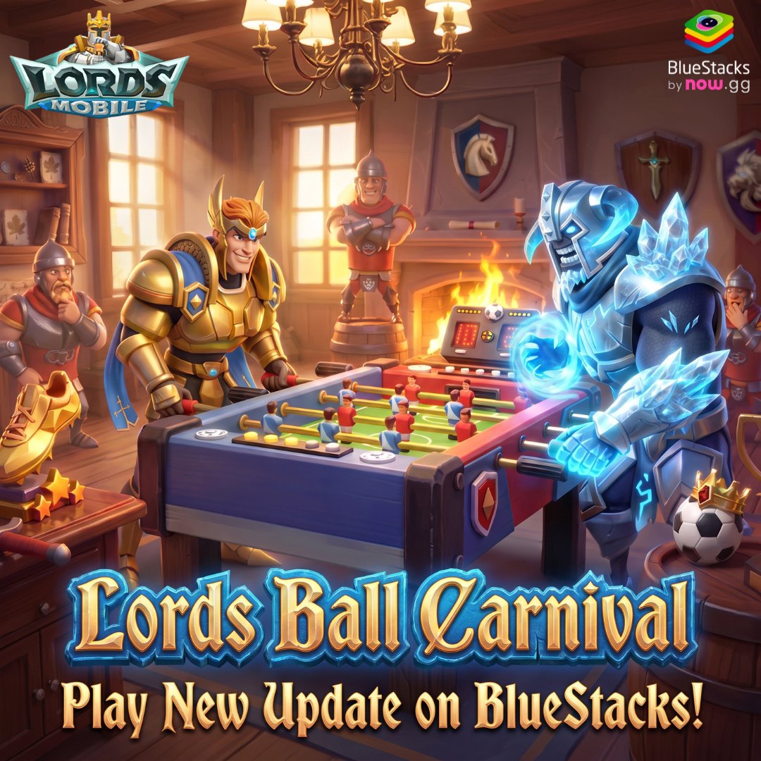 bluestacksinc's tweet photo. Football fever has hit Lords Mobile! ⚽ 
The Lords Ball Carnival is live, bringing exclusive Castle Skins, Army Skins, Turf Decorations, and new emotes. 

 #lordsmobile #BlueStacks #FIFA https://t.co/gOlHNxxLC1