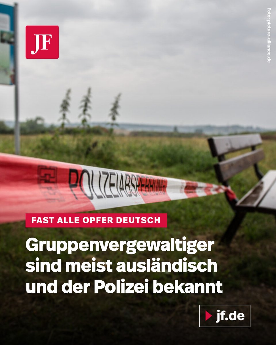 jungefreiheit's tweet photo. Mehr als 750 Gruppenvergewaltigungen wurden 2025 registriert. Die Mehrheit der Täter waren Ausländer, die Mehrheit der Opfer Deutsche. 72 Prozent der Verdächtigen sind bereits polizeibekannt.

Weiterlesen: https://t.co/umgUWE1Bfm https://t.co/C1YnHJoXho