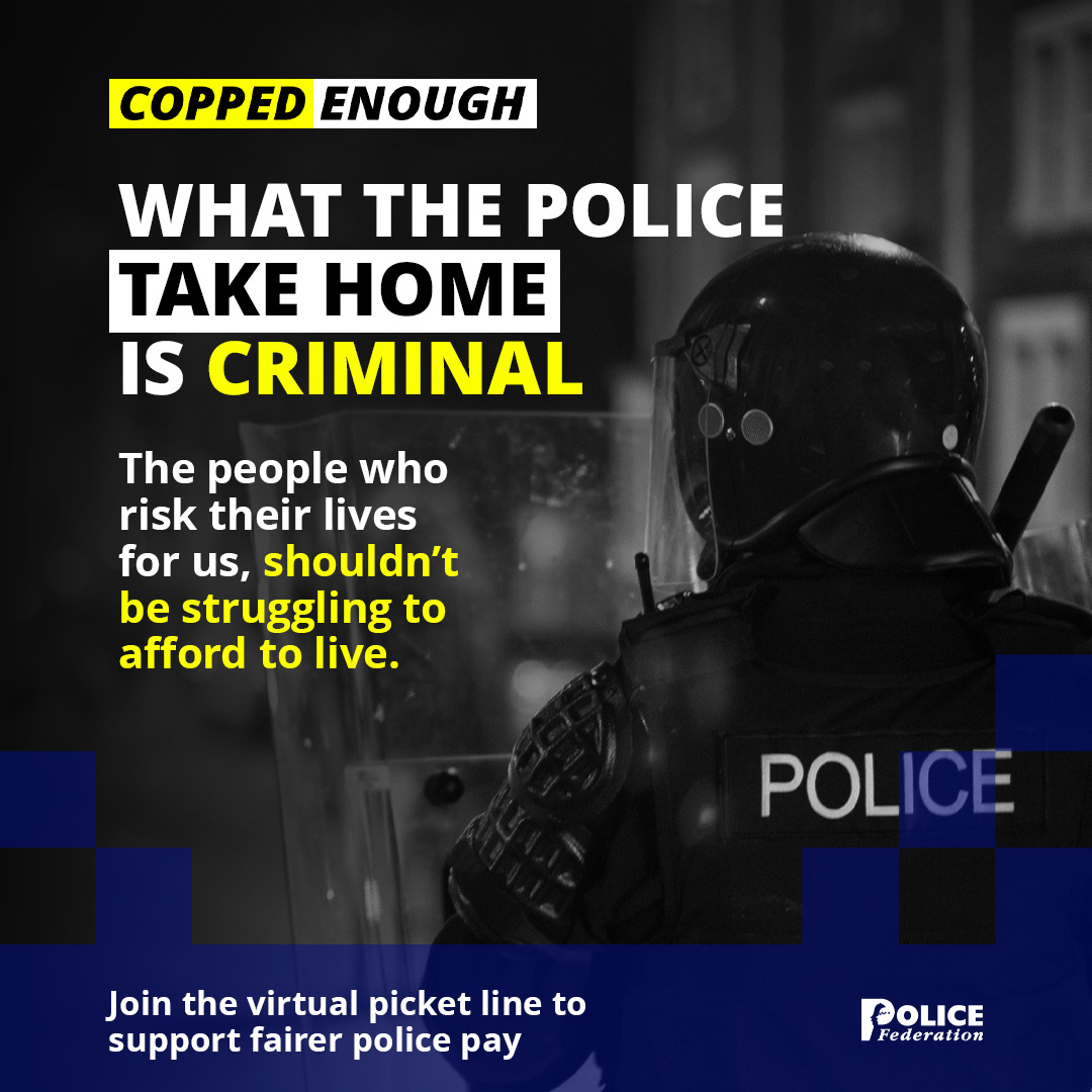 PFEW_HQ's tweet photo. Police officers put themselves in harm’s way every day – they deserve to be protected, respected and supported.
Take 10 seconds to back the #CoppedEnough campaign today 👇
https://t.co/f0vtmmNZy7 https://t.co/vt1dAEFHYI