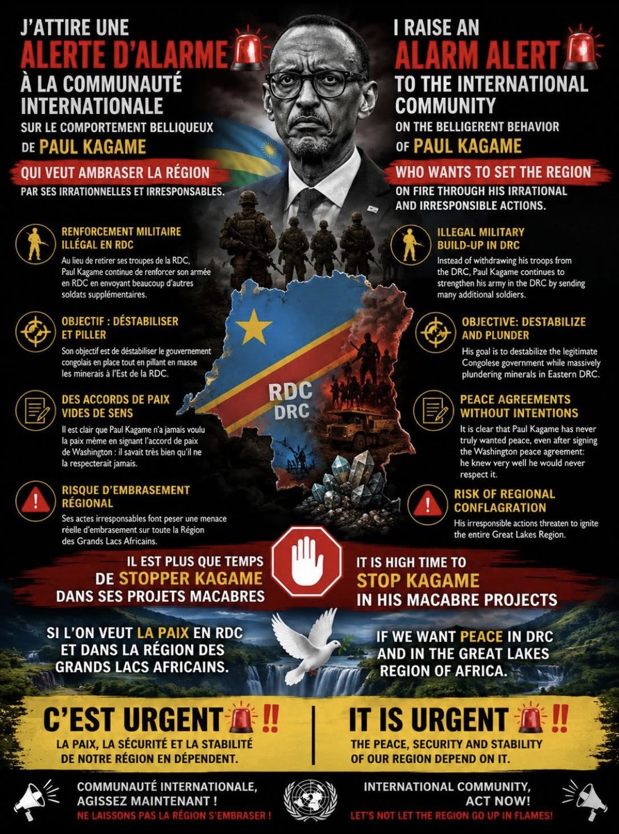 TEAMINKINGI's tweet photo. Yesterday, on 07/07/2026, the @RwandaGov sent more than 300 young people to Rubaya to mine minerals (to steal the Democratic Republic of the Congo’s natural resources).

@PaulKagame continues to expand military operations in the DRC and to play a role in destabilizing the country and looting the Democratic Republic of the Congo’s natural resources.

• Peace and security in the Great Lakes Region are essential for all its people.

We call on the #internationalcommunity to continue putting pressure on #Kagame to comply with international law and to do everything possible to protect peace, security, and the sovereignty of nations.

Peace is urgent. Tomorrow may be too late . 

@UNHumanRights @UN @IntlCrimCourt @batten_von @POTUS @marcorubio @EmmanuelMacron @JF_LE_DRIAN @HarianaVeras @NKasinge @Presidence_RDC @NtareHouse @xtr_africa @veritasinf @US_SrAdvisorAF @EUinRW @EUparliament @UKParliament @michombero .