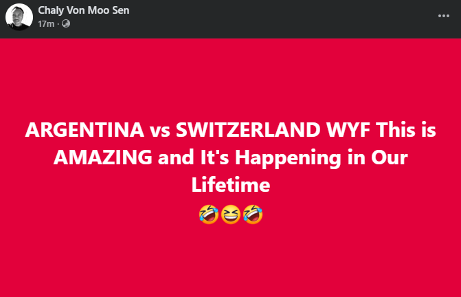 Siem_Reaper's tweet photo. ARGENTINA vs SWITZERLAND WYF??? This is AMAZING and It's Happening in Our Lifetime
🤣😆🤣 https://t.co/RSMr0VjXj2