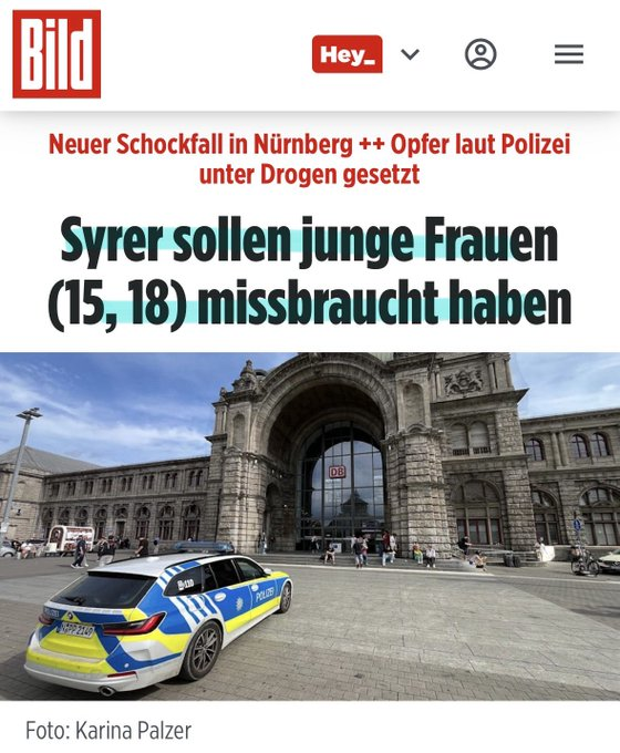 KoenigWirklich's tweet photo. Wieder Nürnberg!

Syrer sollen junge Frauen missbraucht haben. Sie wurden unter Drogen gesetzt. 

Schiebt sie endlich alle ab. https://t.co/CCbIzW1r9F