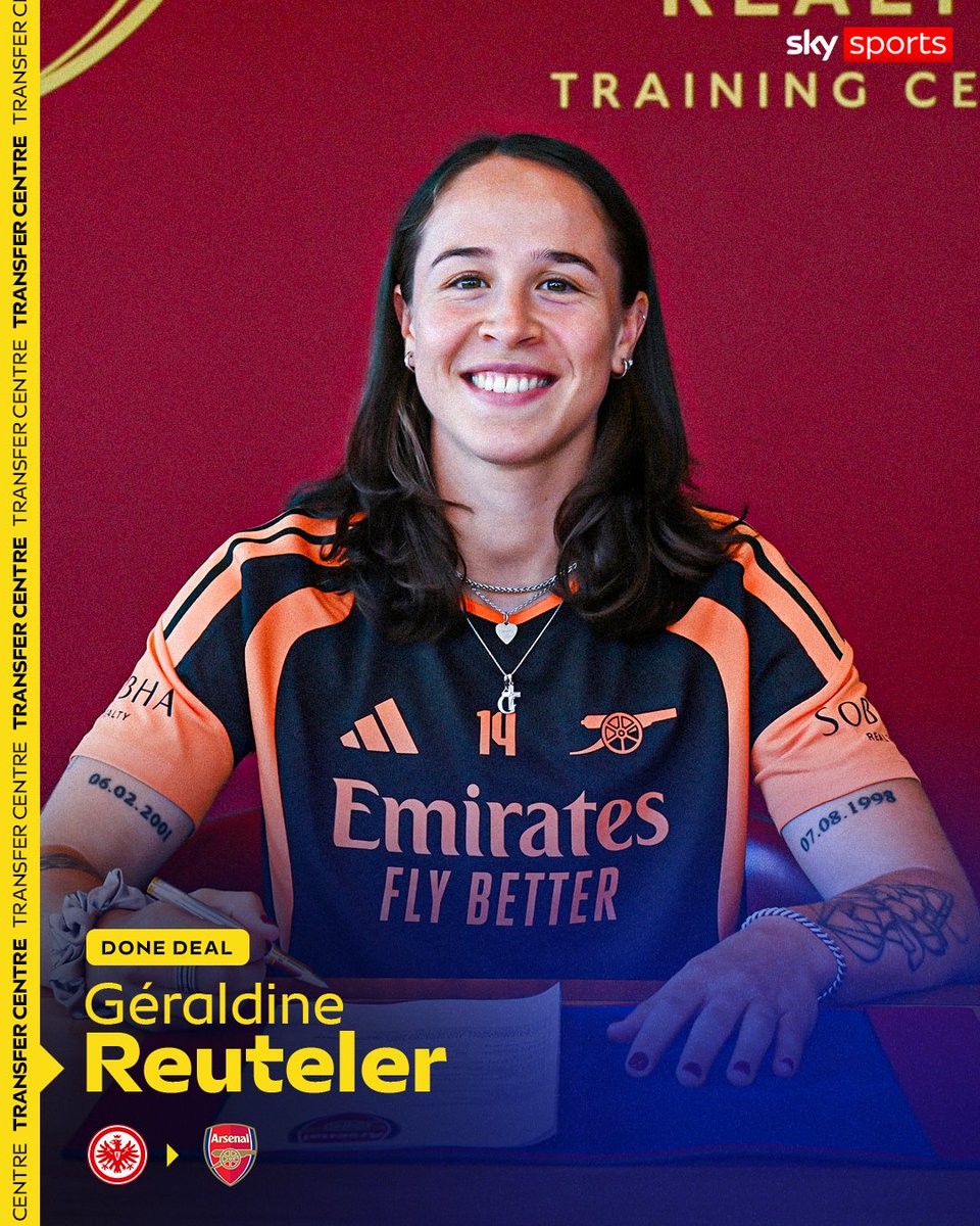 SkySportsWSL's tweet photo. Arsenal have signed midfielder Geraldine Reuteler on a permanent deal ✍️

The 27-year-old Switzerland international joins after leaving Eintracht Frankfurt, bringing an end to eight years in Germany 🔴 https://t.co/ujtI6T1IAE