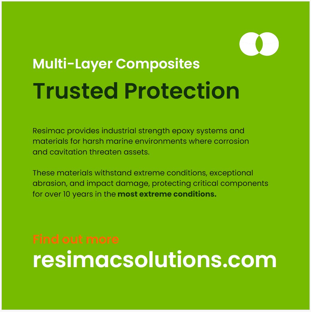 ResimacSA's tweet photo. Stops electrochemical reactions between the bronze propeller &amp; the steel hull.
 Protects the metal from saltwater, stopping oxidative decay.
 Fills deep pitting reducing drag and fuel consumption.
 Structurally rebuilds worn edges eliminating vibrations.
 https://t.co/8pImv1mwe3 https://t.co/AyzQONDx1y
