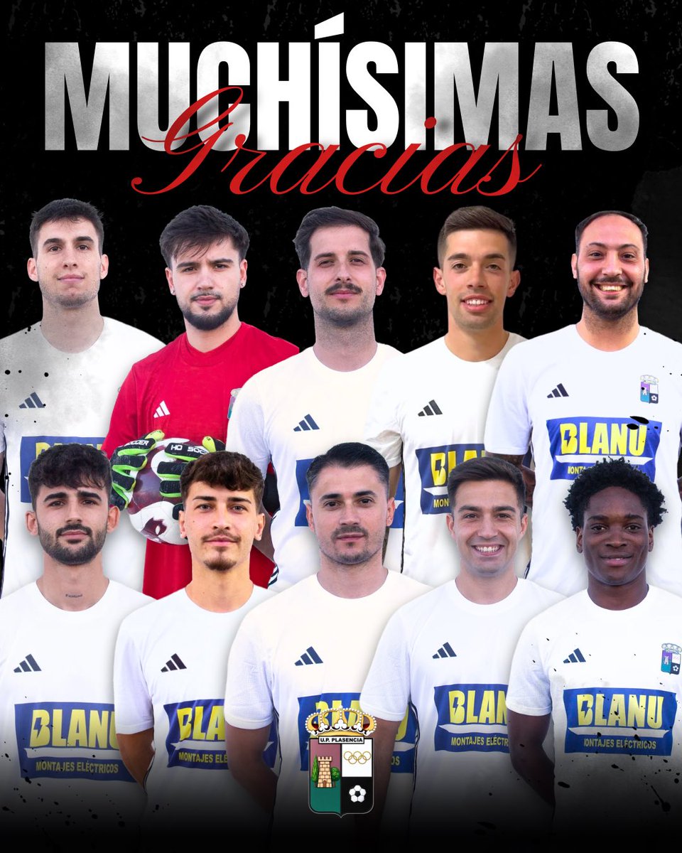 UPPlasencia_'s tweet photo. 📣GRACIAS POR DEFENDER ESTE ESCUDO. 

Hoy toca despedir a jugadores que han formado parte de nuestro camino durante la temporada 2025/26.⚽️

Por diferentes motivos, tal y como ya ha explicado nuestro director deportivo en la entrevista. https://t.co/AKxTfFtMwk