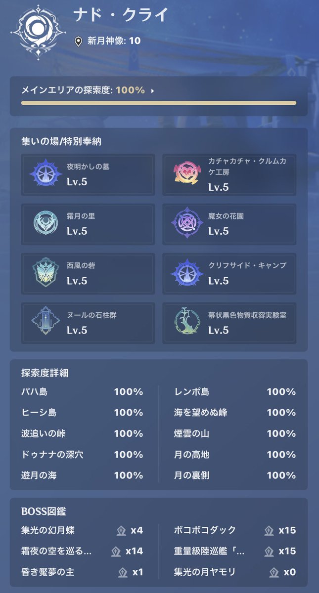 sorane0928's tweet photo. ナドクライ探索、これにて終了！楽しかった〜🌙 https://t.co/xZyhE87ycI