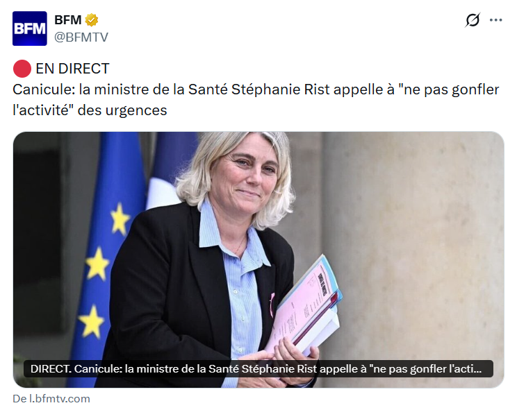 VictorSinclair3's tweet photo. C'est compris les gens ?
Quand il fait chaud, c'est interdit de tomber malade sinon @stephanie_rist ne sera pas contente.
Il faudrait pas que ça se voie trop que l'hôpital français est sinistré.
Du coup ce serait vraiment sympa si vous pouviez faire attention pendant la canicule. https://t.co/xCVduRRFYb