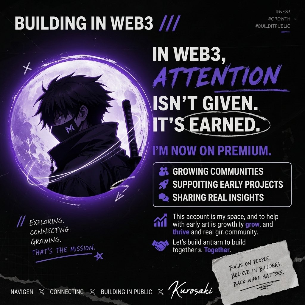 Formula_Arc's tweet photo. Every account tells a story.

Some chase trends.

Some chase impressions.

Some disappear after a few weeks.

I’m here for something different.

Over the past few months, I’ve spent a lot of time talking with founders, exploring early-stage projects, and learning what it really takes to build in Web3.

One thing has become clear:

A great product isn’t enough.

If no one knows you exist, your product doesn’t get the chance it deserves.

That’s why I’m interested in growth.

Not fake engagement.

Not empty hype.

Real growth built through consistency, community, and meaningful conversations.

This account is where I’ll be sharing what I learn, the projects that catch my attention, lessons from founders, and my own journey as I continue building in Web3.

If you’re building something worthwhile or simply enjoy thoughtful conversations about Web3, stick around.

We’re just getting started.