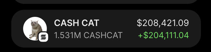 EdwardTWinz's tweet photo. I bought this $CASHCAT on @RobinhoodCrypto for $5,000 as soon as @vladtenev tweeted and now its worth $200,000. Holy fuck !

As promised i will send $5000 $CASHCAT to someone who just like this tweet &amp; follow me.

Comment "done" when done. https://t.co/IDNLf4G7KA