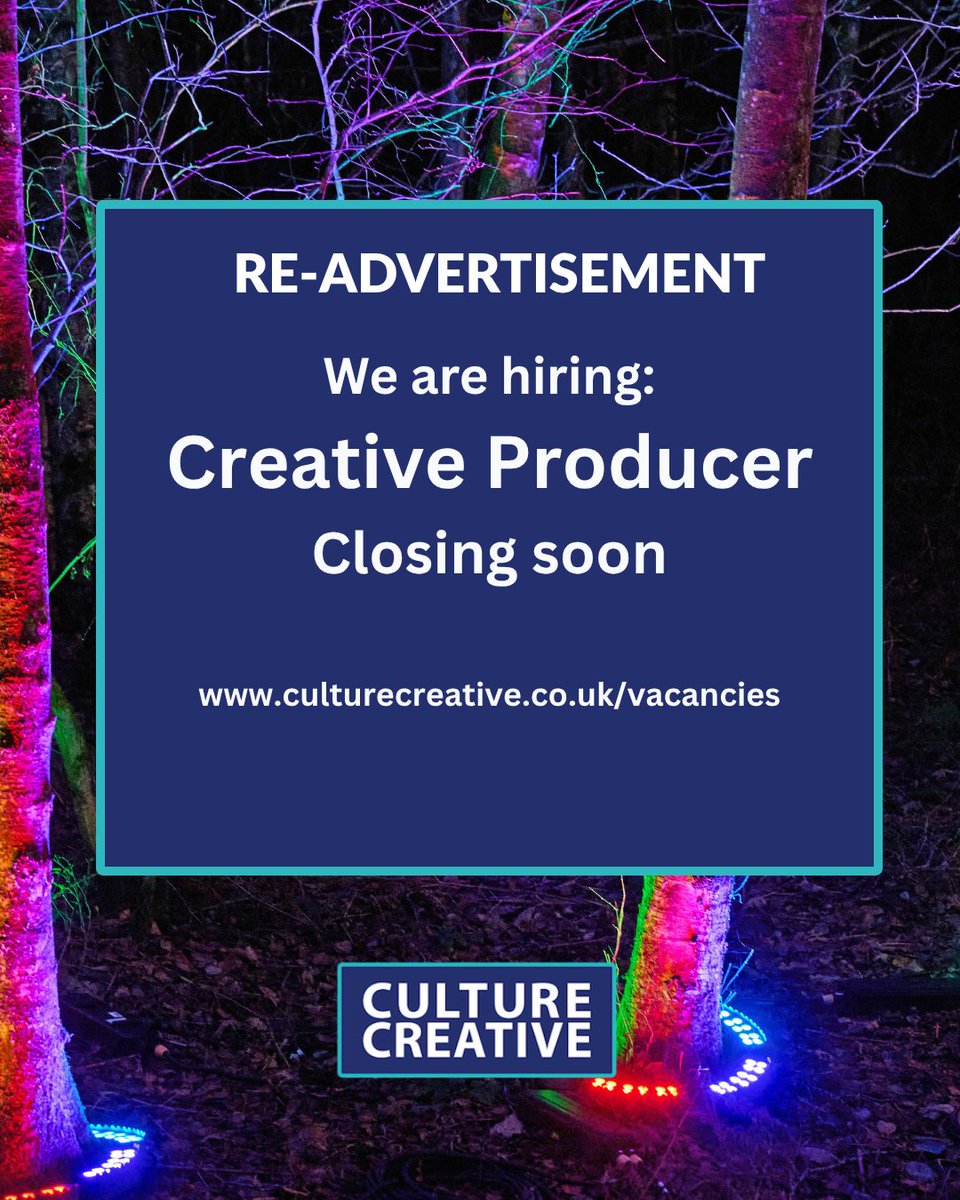 CCLCreative's tweet photo. VACANCY for a Creative Producer who will play a key part in our wider creative programming team, looking at how we use creative elements across our events, and turn new ideas into reality.
Hybrid/WFH. Pls share. circa £40k https://t.co/rq7yqpjPZq
#EventsJobs #CreativeProducer https://t.co/JeIp1oVyVh