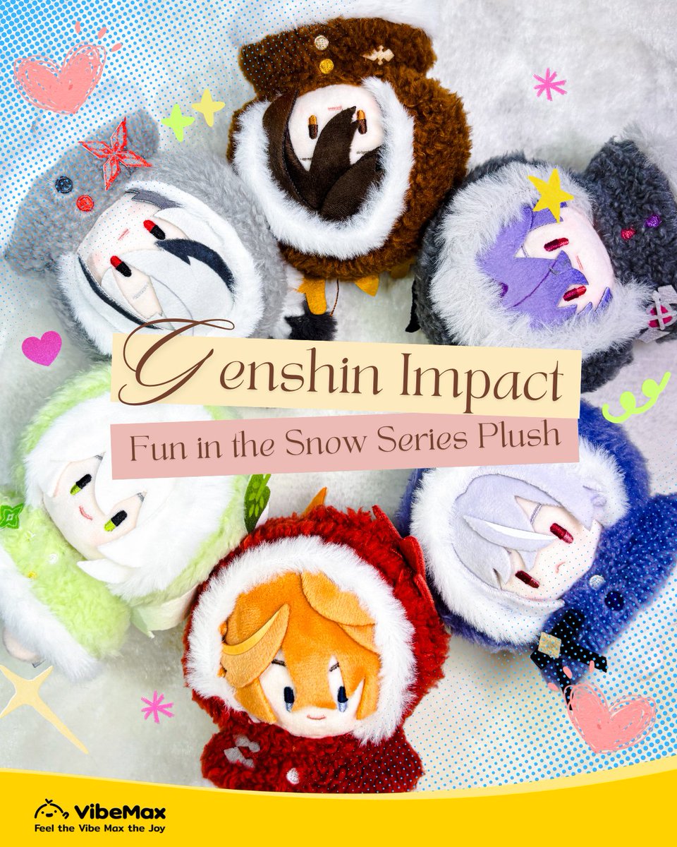 VibeMax_TH's tweet photo. เมื่อเหล่าตัวละครจาก Genshin Impact ถูกย่อส่วนให้กลายเป็นตุ๊กตาสุดนุ่มฟูใน Fun in the Snow Series Plush ❄️✨

📍 Location
• VibeMax Store, 2nd Floor, Union Mall, Bangkok
• VibeMax Store, 3rd Floor (West Zone), Zpell @ Future Park Rangsit
หรือซื้อได้ที่ช่องทางออนไลน์ของ VibeMax

#VibeMaxTH #VibeMax #GenshinImpactth #ตลาดนัดเกนชิน