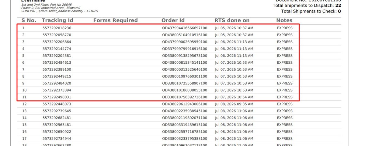 princegargg's tweet photo. @flipkartsupport @Flipkart 

These orders are lying ready and packed but @delhivery agwnt didnt pick them up yesterday saying, these orders were not showing in their system. https://t.co/sgZZga5io0