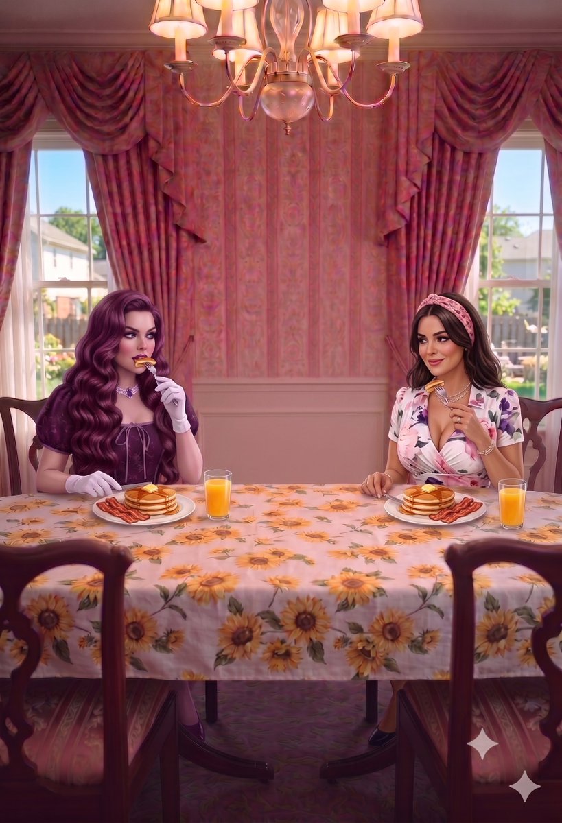 Stepford_Selina's tweet photo. Our trip to the Sepharina Hotel is today!! I made breakfast for me and Jess!! Bags are packed and we are ready to go!! I see the car parking in the drive way!! 

"Let's go honey!! The car is here!! I'm so excited!!" https://t.co/XGygRa1at1