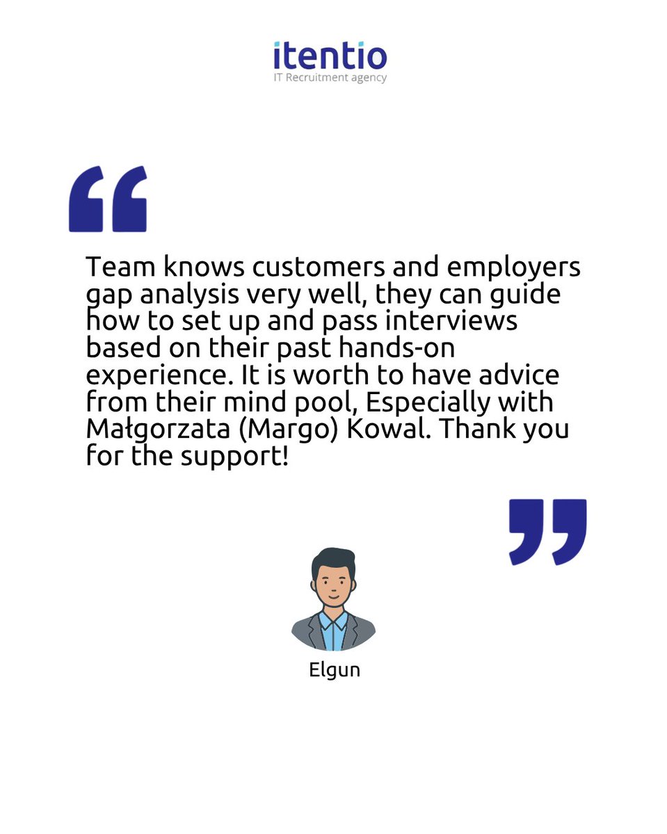 itentio_recruit's tweet photo. We’re truly grateful for this kind feedback

Thank you Elgun for trusting us with your career journey! 🙏

If you’re a tech professional looking for your next challenge or an company searching for top tech talent, we’d love to help.

#Itentio #TechRecruitment #CandidateExperience https://t.co/RYkmoHXNIi