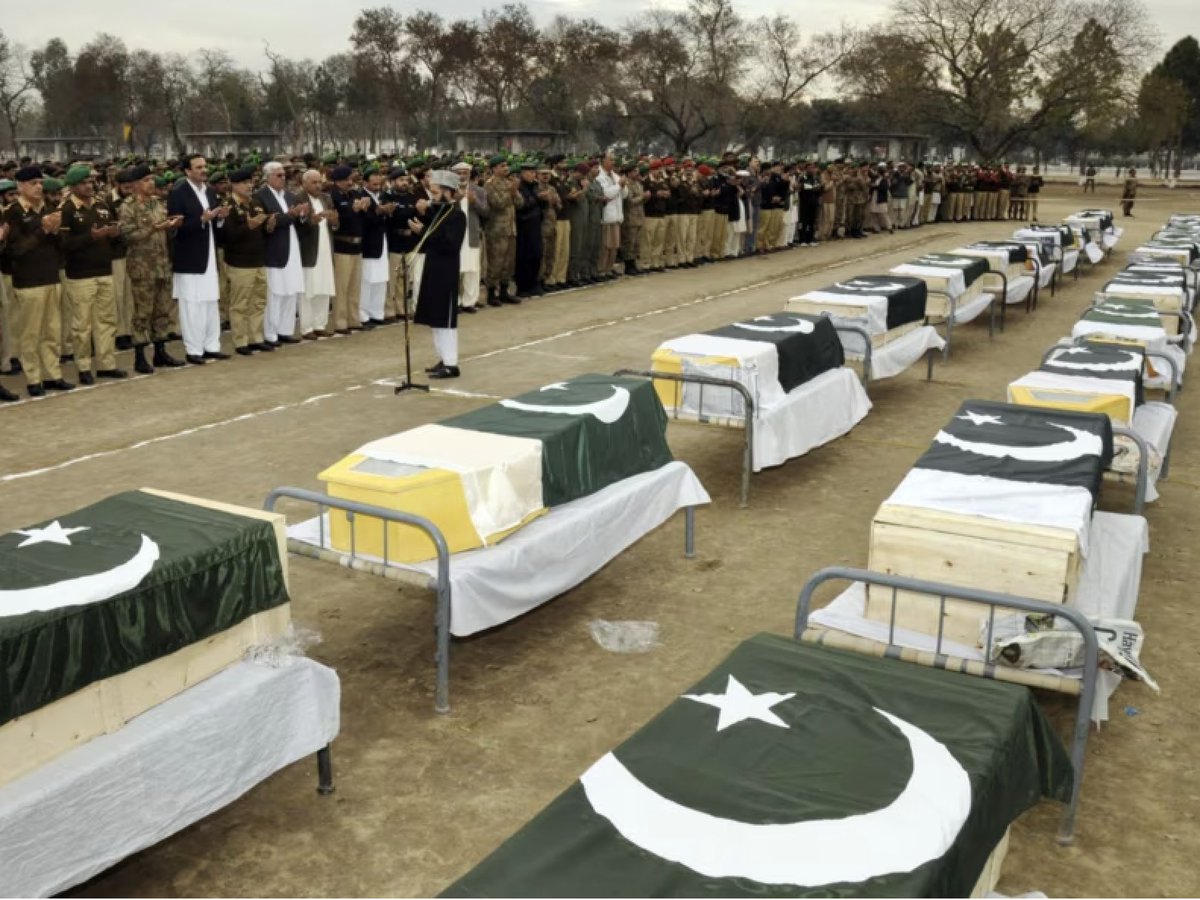Da_Wood_'s tweet photo. What is happening in Balochistan and KP is tragic.

Pakistani soldiers, many from poor families with no say in policy, are being killed in large numbers while one stubborn military command in GHQ keeps doubling down on failed wars, failed doctrines, and failed narratives.

Reports of heavy losses in Ziarat, Quetta, KP, Karachi and elsewhere should force a serious question inside Pakistan:

Why are poor soldiers paying with their lives for the arrogance of generals who refuse to confront the political roots of these conflicts?

Pakistani Military regime is consuming sons of ordinary, poor Pakistanis to protect the ego of its military elite.
