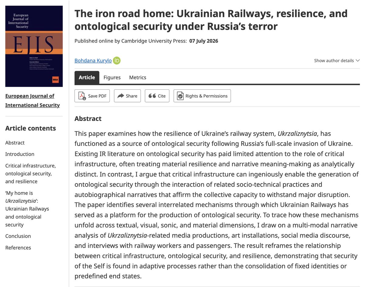 European Journal of International Security tweet media