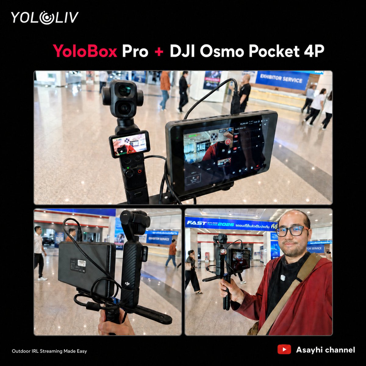 YoloLivJP's tweet photo. 🎒 DJI Osmo Pocket 4P + YoloBox = 屋外IRL配信の最強コンボ!
手ブレ補正4K映像をどこでもライブ配信。組み合わせることで真価を発揮🔥
📸 Cr: Asayhi channel
#YoloLiv #YoloBox #IRL配信 #屋外配信 #DJIPocket4P https://t.co/HGIvQZuTgF