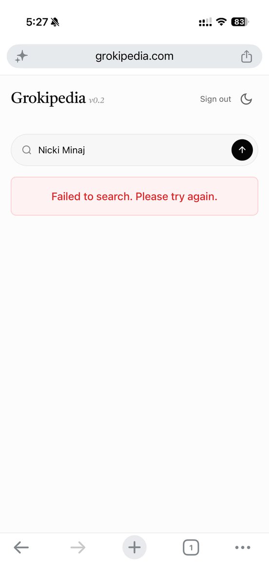 BubuFrenchie's tweet photo. Is Grokipedia down? Can’t seem to find Nicki https://t.co/ZKmPSKUhM2