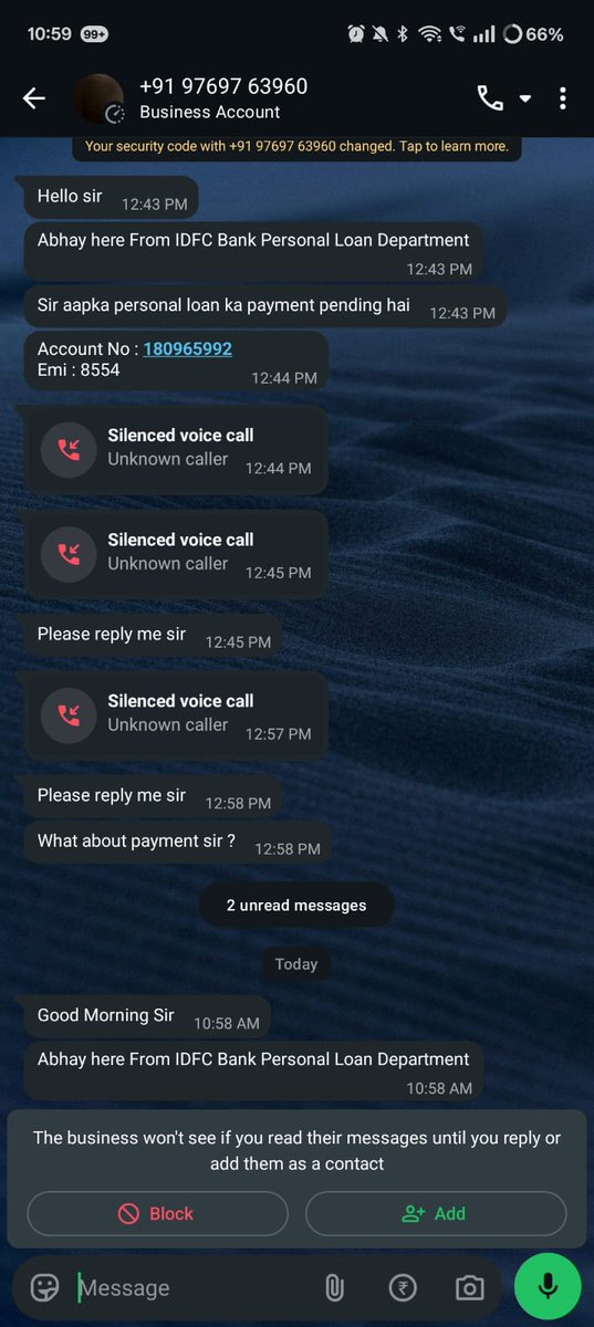 sOrd1000's tweet photo. Hi Team, We are continuously receiving calls from your recovery agents. They are threatening us and visiting our home without our permission. Please stop this harassment immediately, or we will escalate the matter through and the appropriate authorities. @IDFCFIRSTBank @RBI https://t.co/uBpz5wwBqG