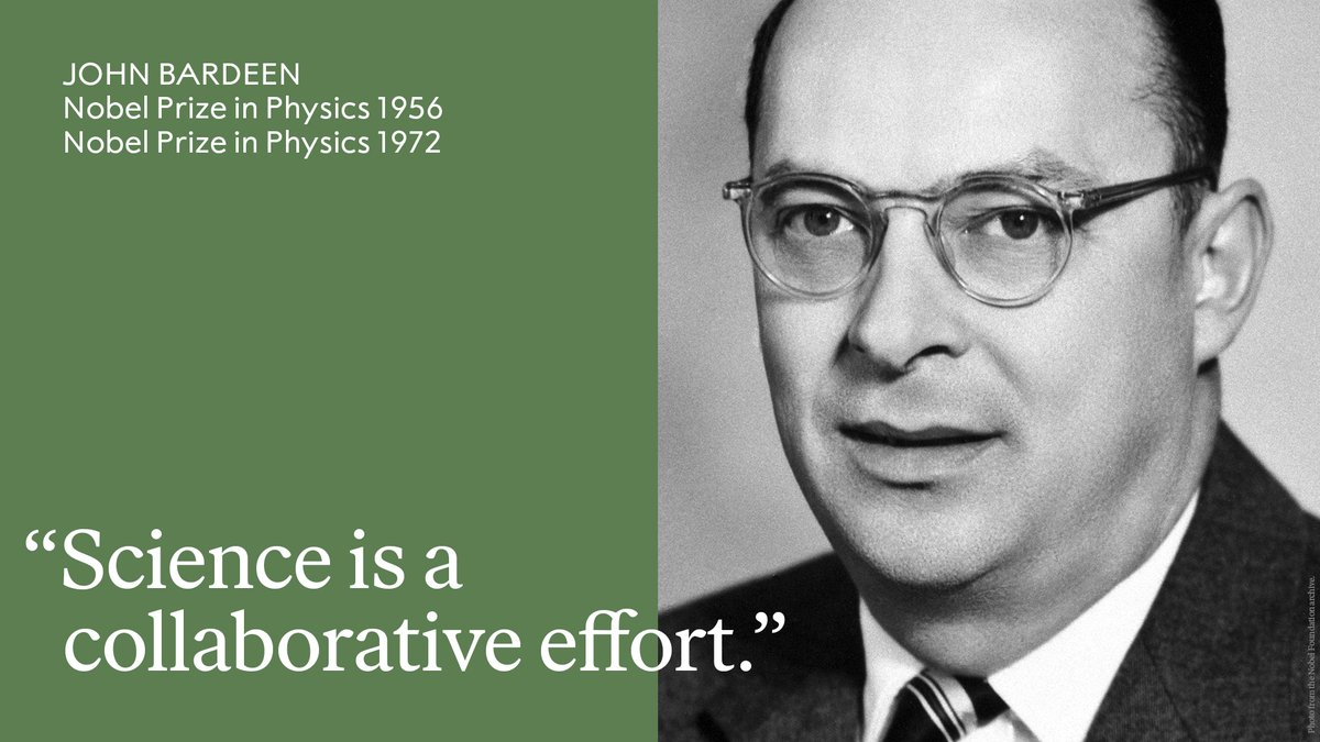 NobelPrize's tweet photo. Did you know that only one person has received the #NobelPrize in Physics twice? John Bardeen received the physics prize in 1956 for the discovery of the transistor effect and in 1972 for developing the theory of superconductivity.

Read more: https://t.co/86KLiZIQK9 https://t.co/L4Vyl5ad0G