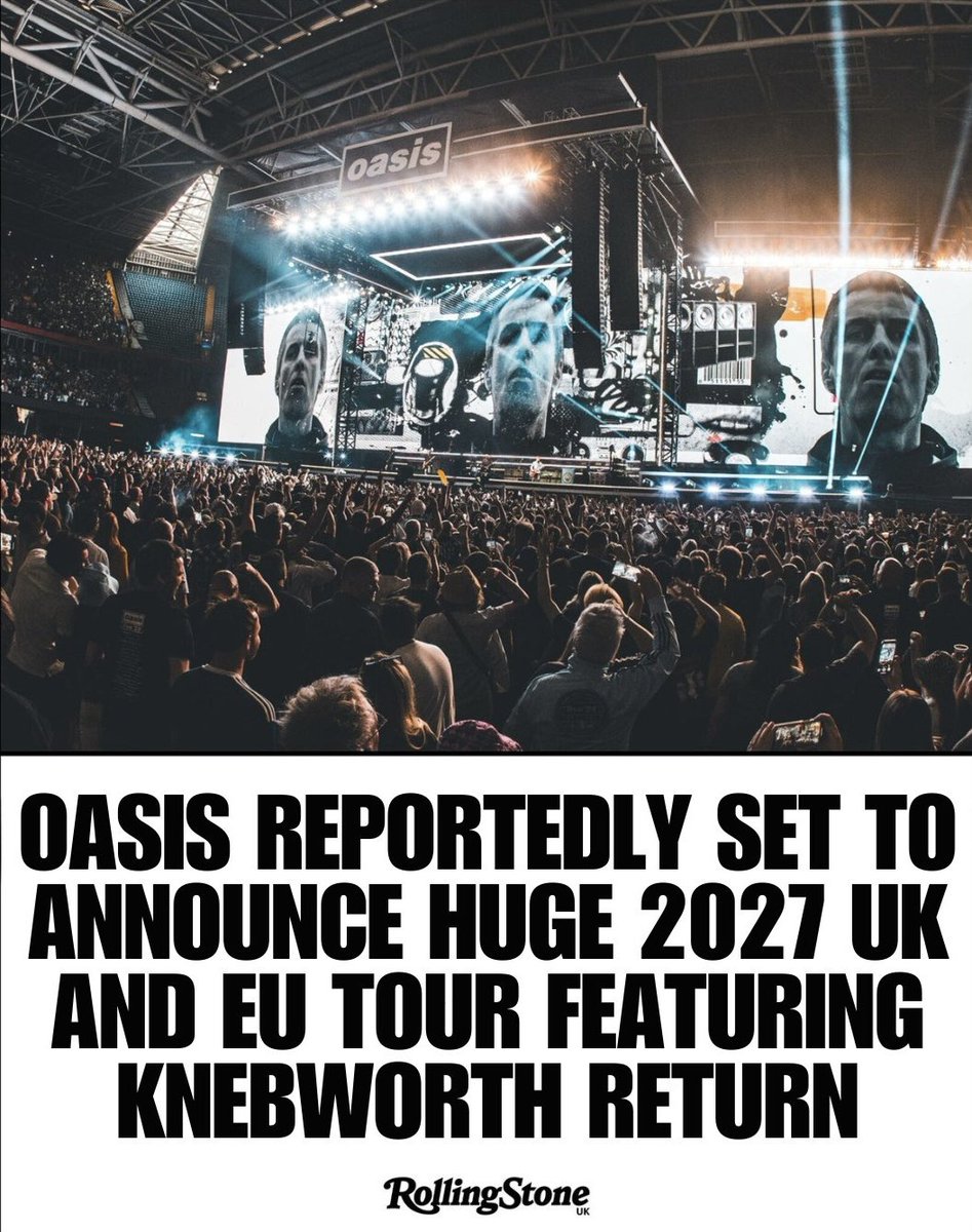 liamgfansclub's tweet photo. Oasis reportedly set to announce huge 2027 UK and European tour featuring Knebworth return https://t.co/BXrMmNPy78