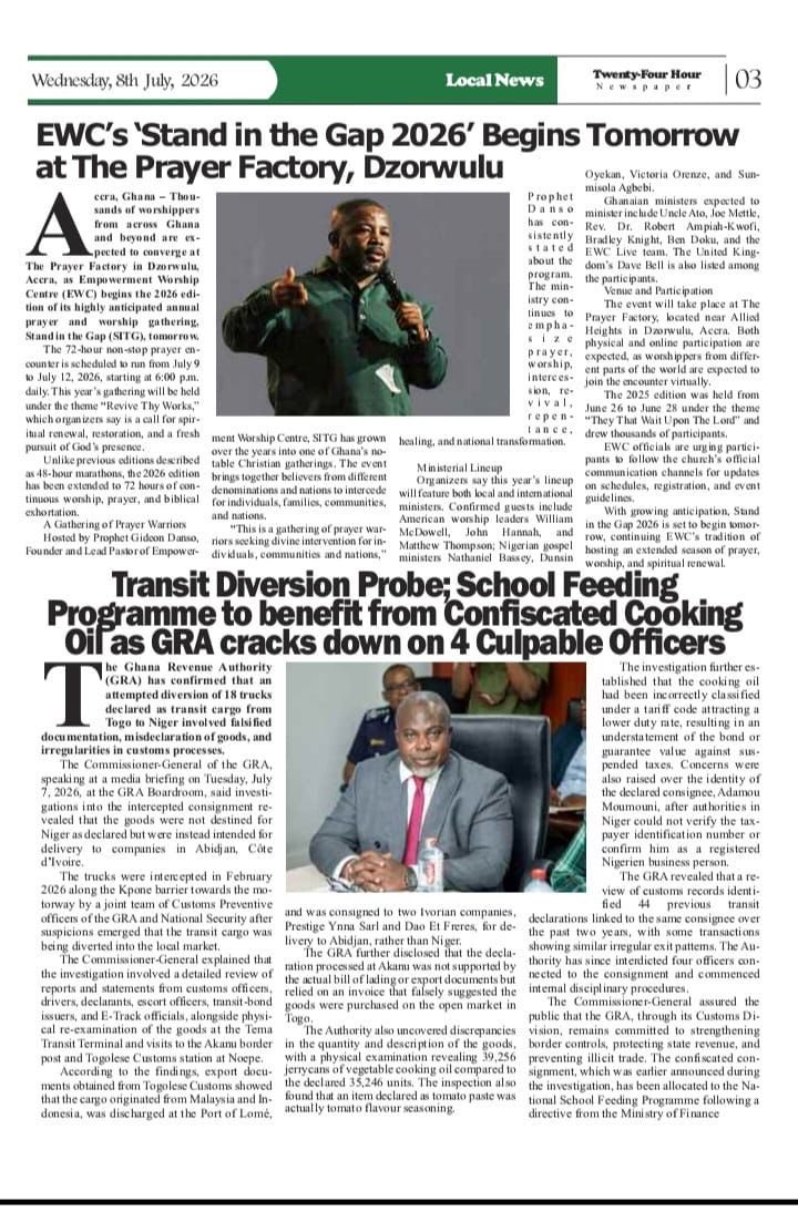 ewclife's tweet photo. Weโre making the headlines! ๐ฐ
Stand In The Gap 2026 is making waves! Grab a copy of the Twenty-Four Hour Newspaper and turn to Pages 3 and 10 for the full feature.
#ReviveThyWorks #StandInTheGap https://t.co/Sx70fRnXUs